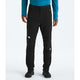 A person wearing black technical pants with white logo patches, a teal long-sleeve top, and black shoes, photographed against a clean light gray studio background. - The North Face Summit Summit Series Off Width Pants (Men's) - TNF Black