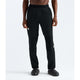 A model wearing black athletic jogger pants with a small white logo on the left thigh, paired with black shoes, shown from the waist down on a white studio background. - The North Face Summit FUTUREFLEECE Pants (Men's) - TNF Black