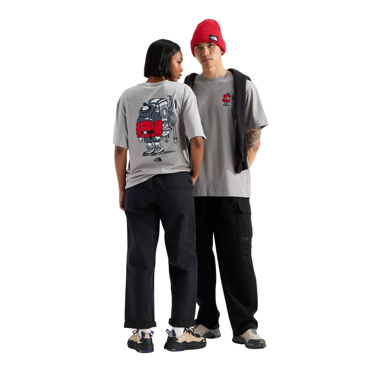  - The North Face Gear Up Get Out Relaxed Short-Sleeve Tee-Graphic (Unisex) - Stone Slab
