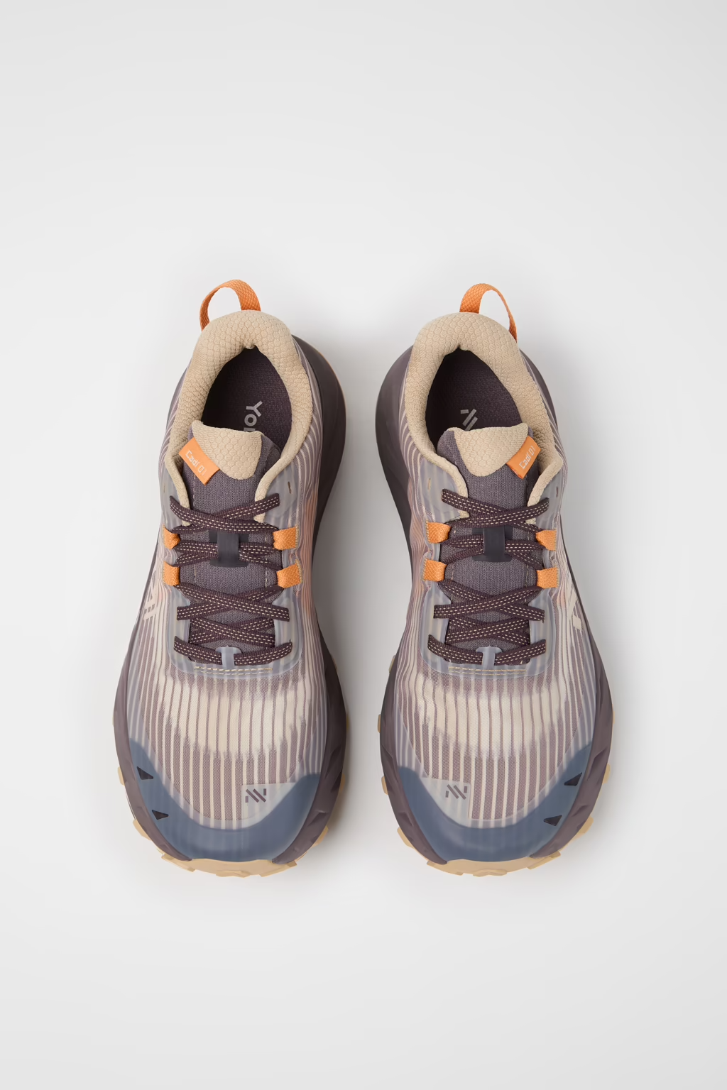 Pair of gray and orange athletic shoes on a white background - NNormal Cadí Shoes (Women's) - Beige