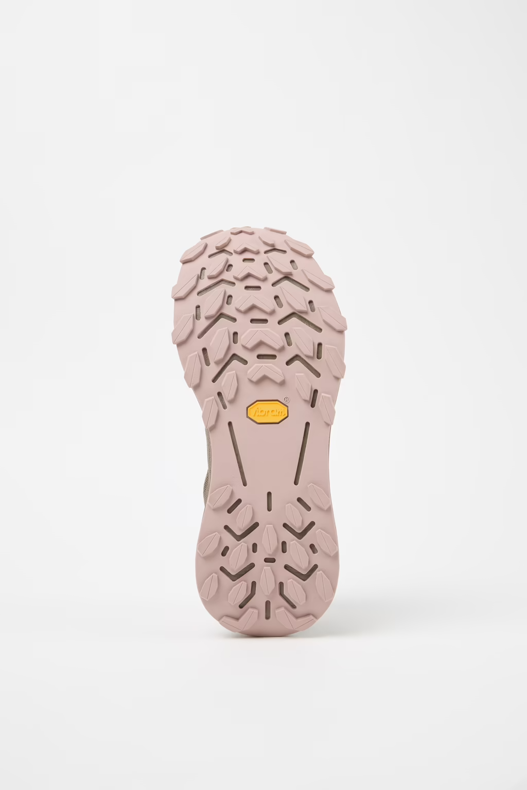 Close-up of a pink shoe sole with tread pattern on a white background - NNormal Cadí GORE-TEX Shoes (Women's) - Brown