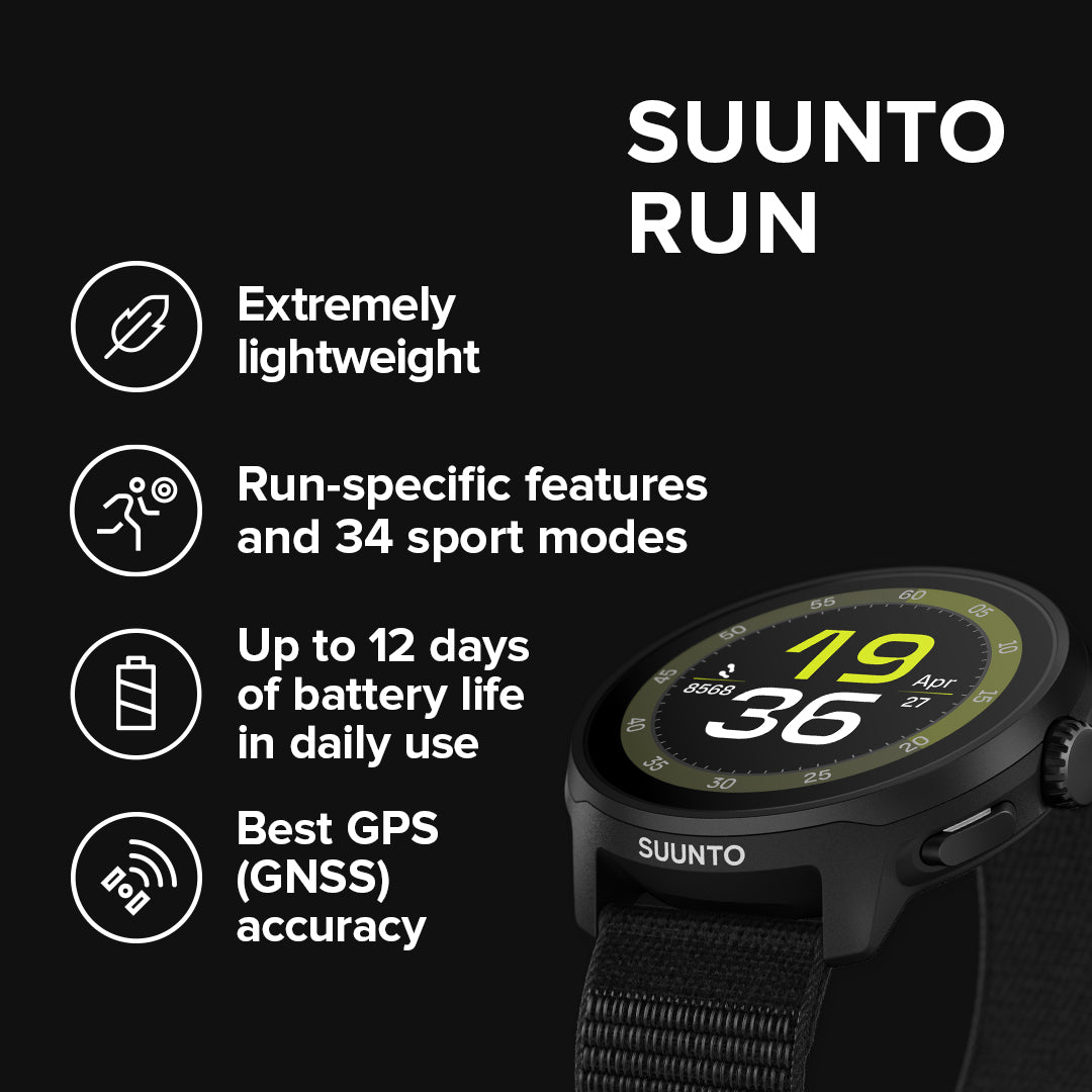 Suunto Run - All Black - Find Your Feet Australia Hobart Launceston Tasmania