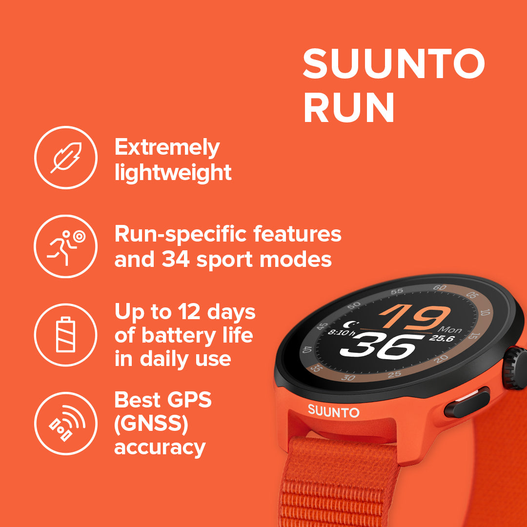 Suunto Run - Coral Orange - Find Your Feet Australia Hobart Launceston Tasmania