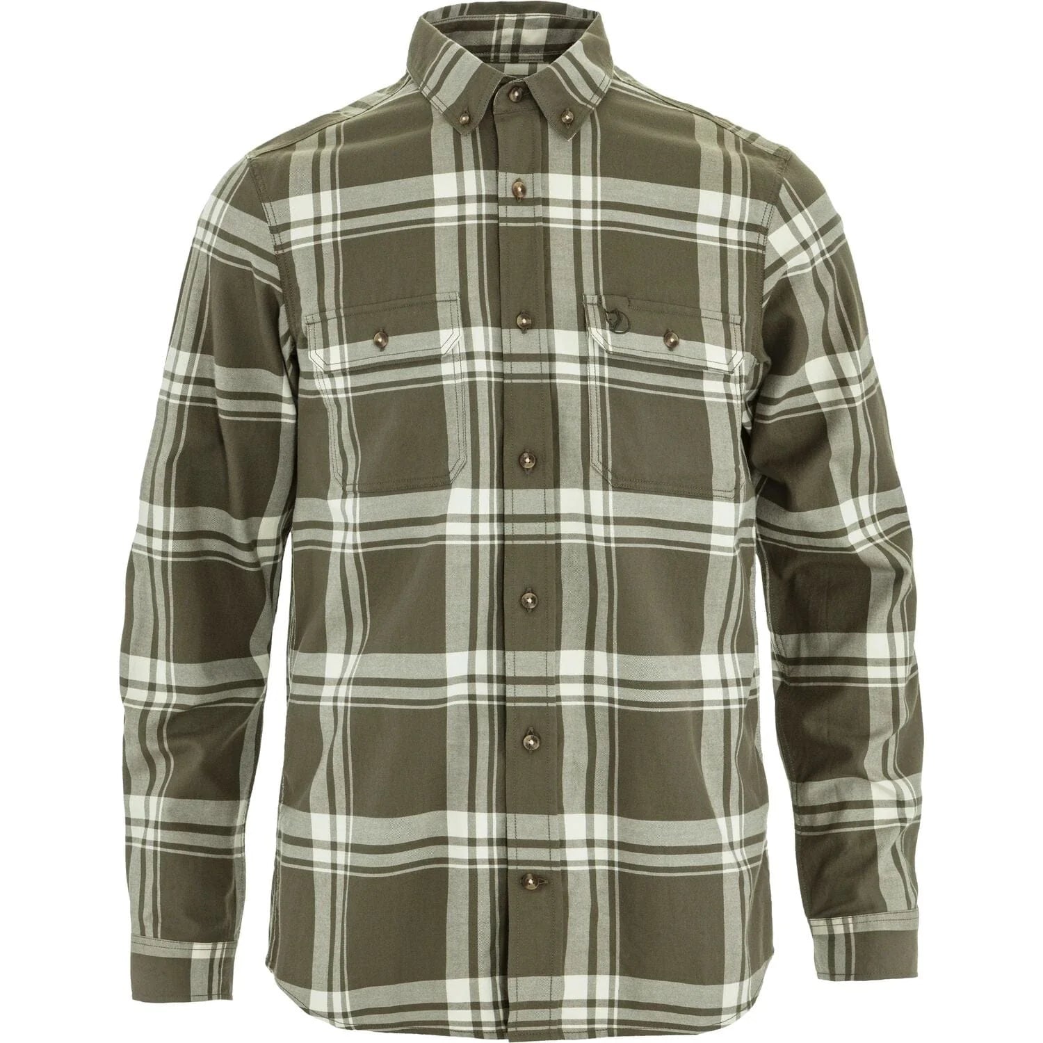 Fjällräven Övik Lite Flannel Shirt (Men's) - Laurel Green/Chalk White