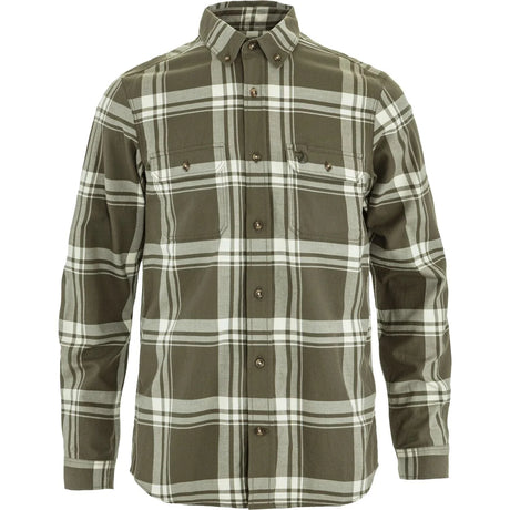 Fjällräven Övik Lite Flannel Shirt (Men's) - Laurel Green/Chalk White