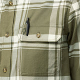 Fjällräven Övik Lite Flannel Shirt (Men's) - Laurel Green/Chalk White