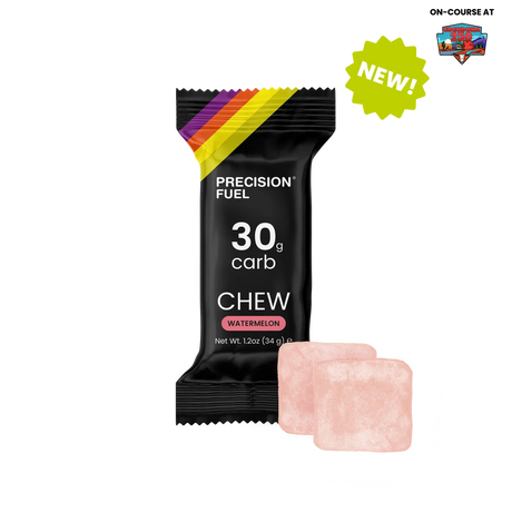 Precision Fuel chew package with watermelon flavor on a white background - Precision Fuel & Hydration 30 Chew - Watermelon Single