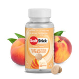SaltStick FastChews supplement bottle with peaches on a white background - SaltStick FastChews - Peach Bottle