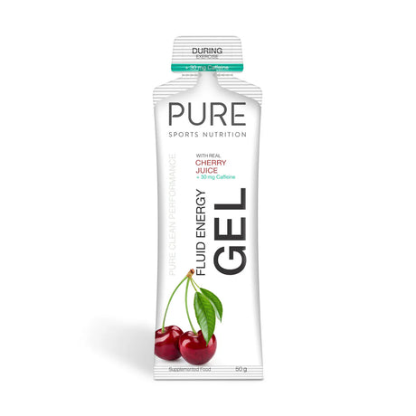 Pure Fluid Energy Gel - 50g - Cherry + Caffeine - Find Your Feet Australia Hobart Launceston Tasmania