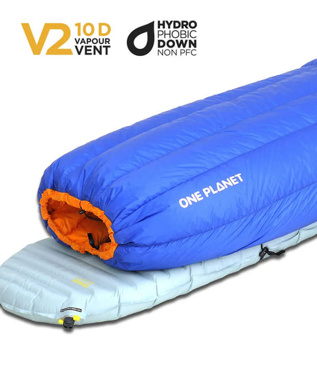 One Planet Quest Pro Quilt - -3°C - Blue/Mango - Find Your Feet Australia Hobart Launceston Tasmania