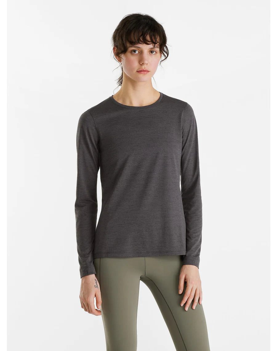 Arcteryx Taema Crew Neck Shirt LS (Women's)- Black Heather - Find Your Feet Australia Hobart Launceston Tasmania