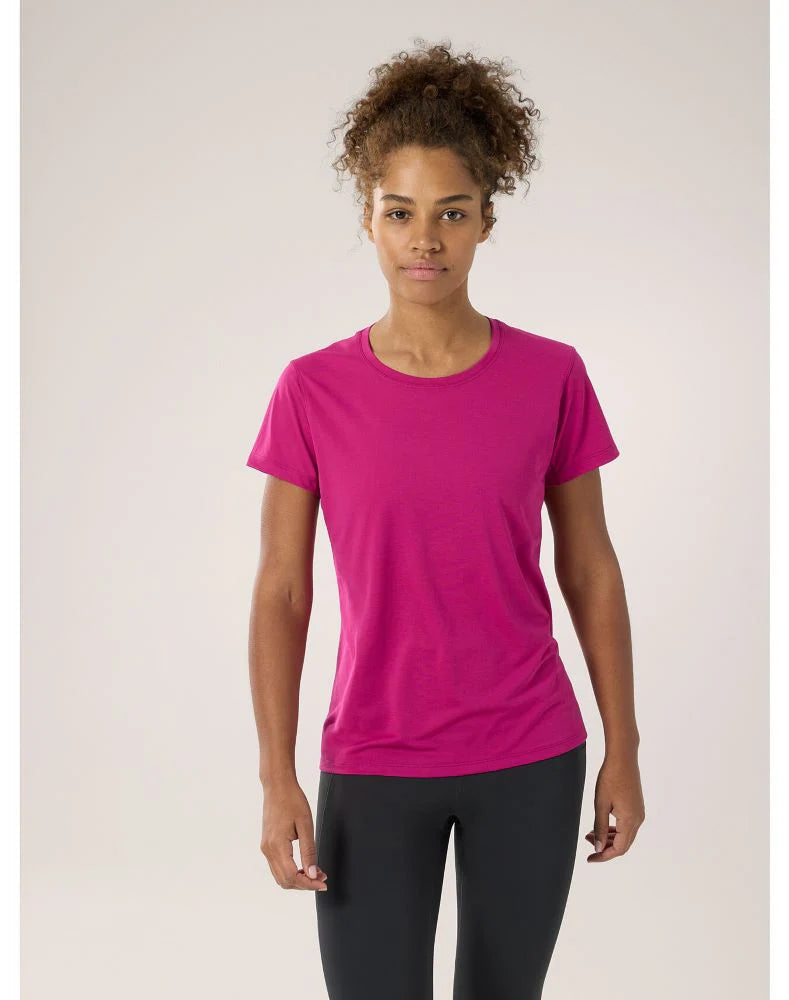 Arcteryx Taema Crew Neck SS (Women's) - Amaranthus Heather - Find Your Feet Australia Hobart Launceston Tasmania