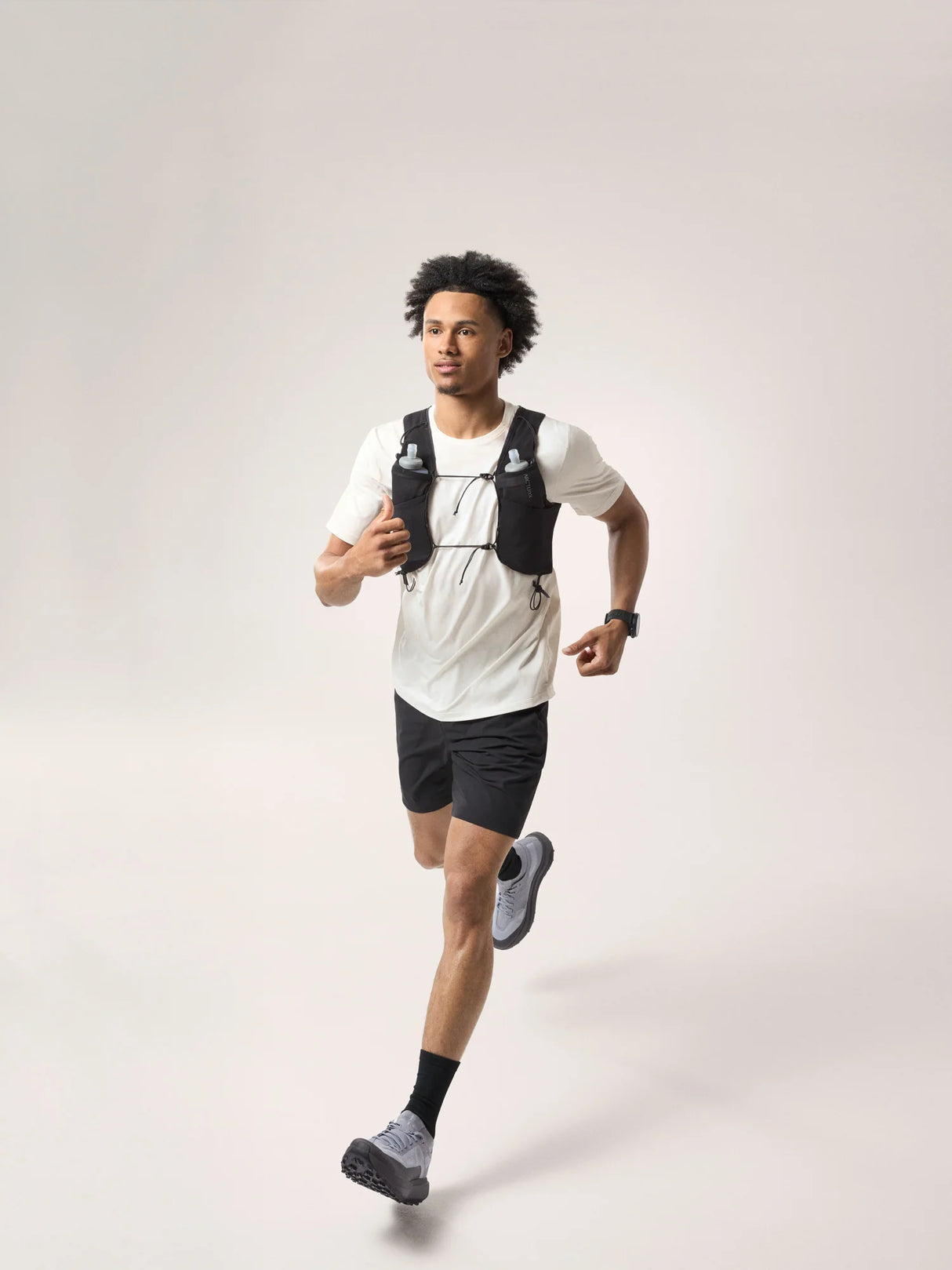 Arc'teryx Cormac Crew Neck Shirt Short Sleeve (Men's) - Arctic Silk Heather II - White