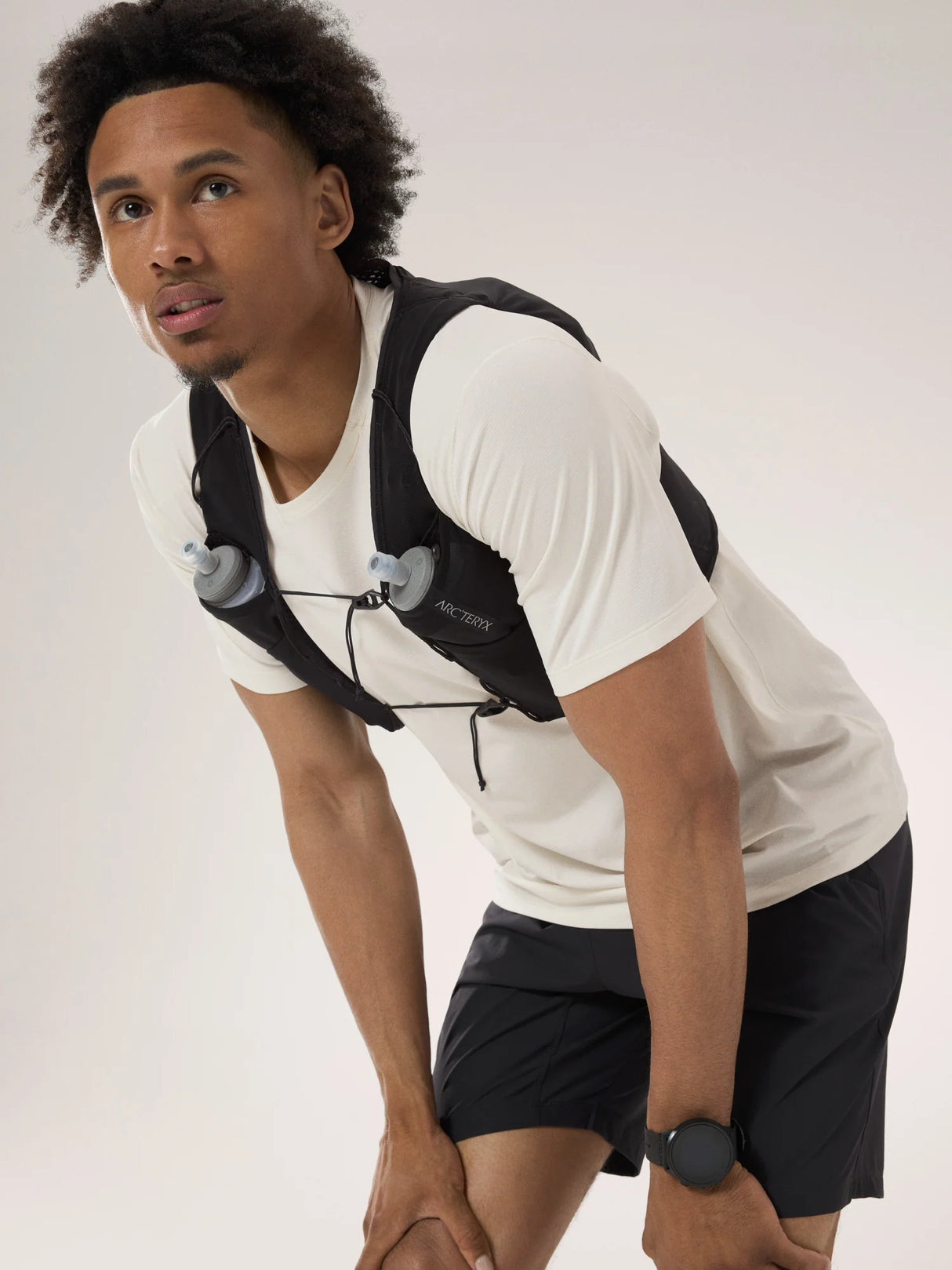 Arc'teryx Cormac Crew Neck Shirt Short Sleeve (Men's) - Arctic Silk Heather II - White