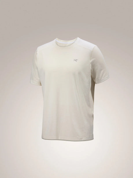 Arc'teryx Cormac Crew Neck Shirt Short Sleeve (Men's) - Arctic Silk Heather II - White