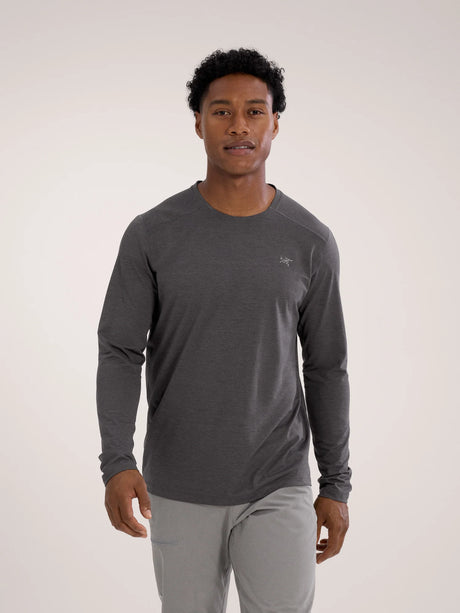 Arc'teryx Cormac Crew Neck Shirt LS (Men's) - Black Heather - Grey
