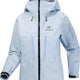 Light blue jacket with a brand logo on a white background - Arc'teryx Alpha SV Jacket (Women's) - Alpine Blue/Black