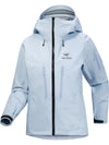 Light blue jacket with a brand logo on a white background - Arc'teryx Alpha SV Jacket (Women's) - Alpine Blue/Black