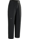 Black Arc'teryx outdoor pants with a matching black belt and a small silver Arc'teryx logo on the left thigh, shown against a plain white background. - Arc'teryx Nia Pants (Women's) - Black