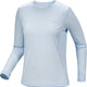 Light blue long-sleeve shirt on a white background - Arc'teryx Sunna Crew Shirt Long Sleeve (Women's) - Alpine Blue