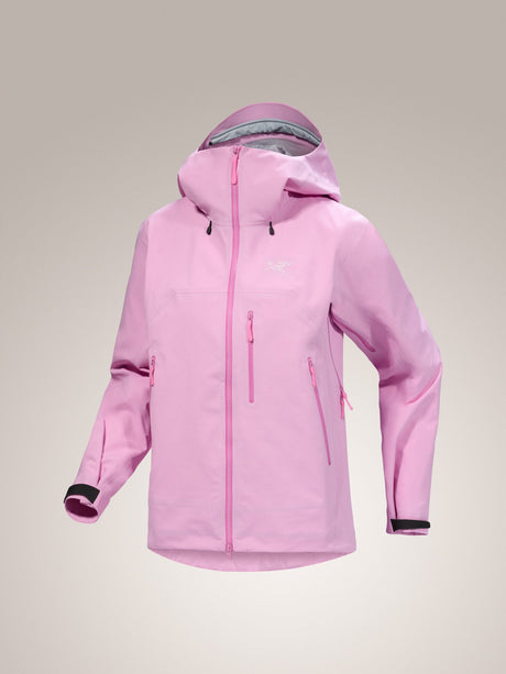 Pink jacket with a hood on a light gray background - Arc'teryx Beta SV Jacket (Women's) - Pineberry