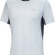 White t-shirt with black accents and branding on a white background - Arc'teryx Norvan Downword Logo Shirt Short Sleeve (Men's) - Alpine Blue/Dark Stratus