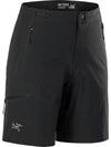 Black shorts with Arc'teryx branding on a white background - Arc'teryx Gamma Shorts 9" (Women's) - Black