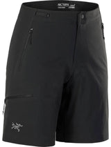 Black shorts with Arc'teryx branding on a white background - Arc'teryx Gamma Shorts 9" (Women's) - Black