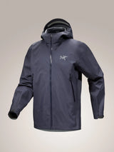 Navy blue jacket with brand logo on a light beige background - Arc'teryx Beta Jacket (Men's) - Black Sapphire