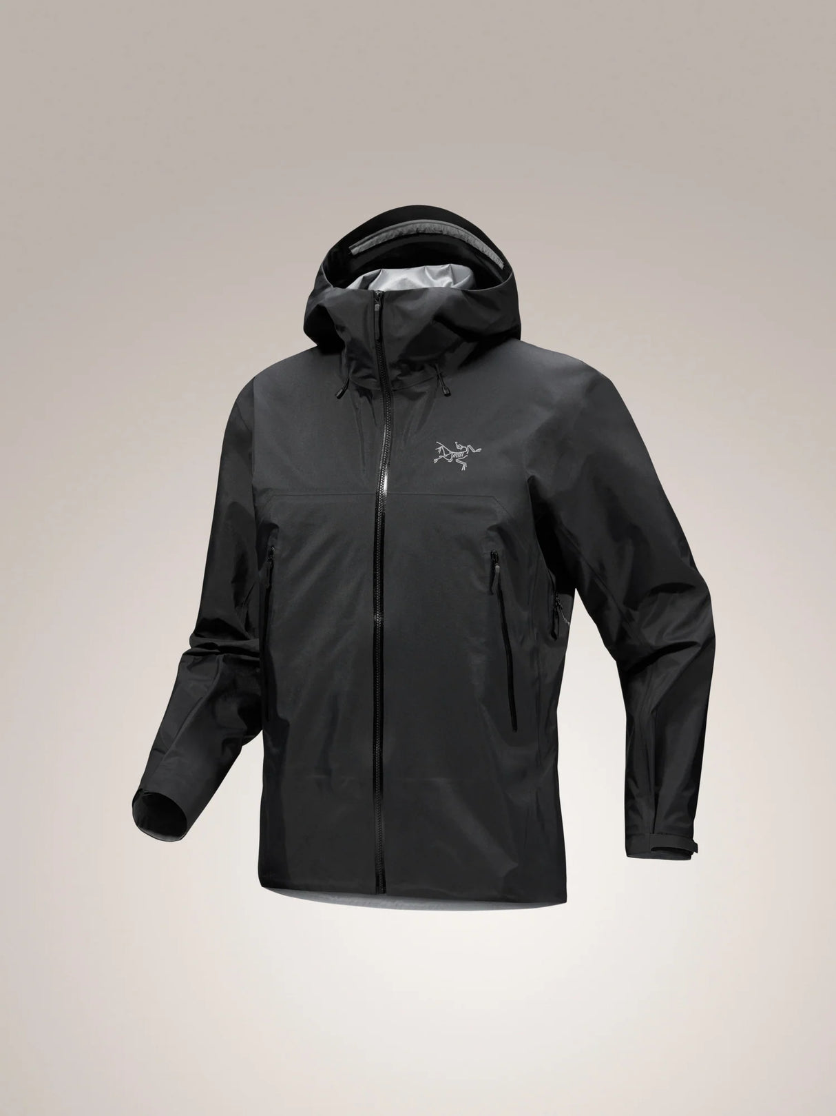 Black jacket with a brand logo on a light gray background - Arc'teryx Beta SL Jacket (Men's) - Black