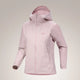 A light pink Arc'teryx hooded jacket displayed on an invisible mannequin against a neutral beige gradient background. - Arc'teryx Gamma Hoody (Women's) - Alpine Rose