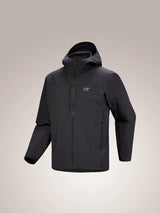 Black jacket with a brand logo on a light gray background - Arc'teryx Gamma Lightweight Hoody (Men's) - Black