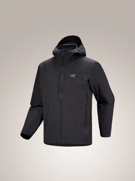 Black jacket with a brand logo on a light gray background - Arc'teryx Gamma Lightweight Hoody (Men's) - Black