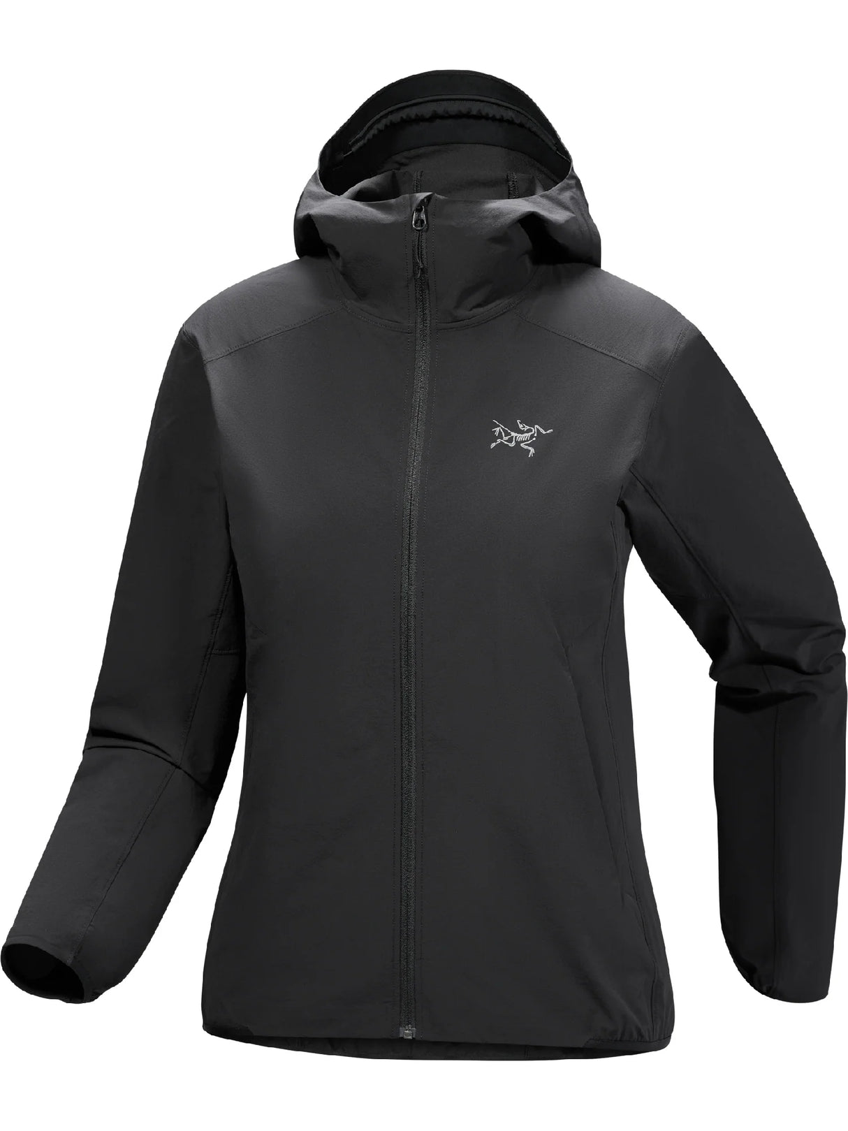 Black jacket with a brand logo on a white background - Arc'teryx Gamma Lightweight Hoody (Women's) - Black