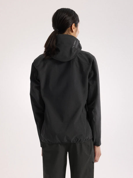 Person wearing a black jacket and pants on a white background - Arc'teryx Gamma Lightweight Hoody (Women's) - Black