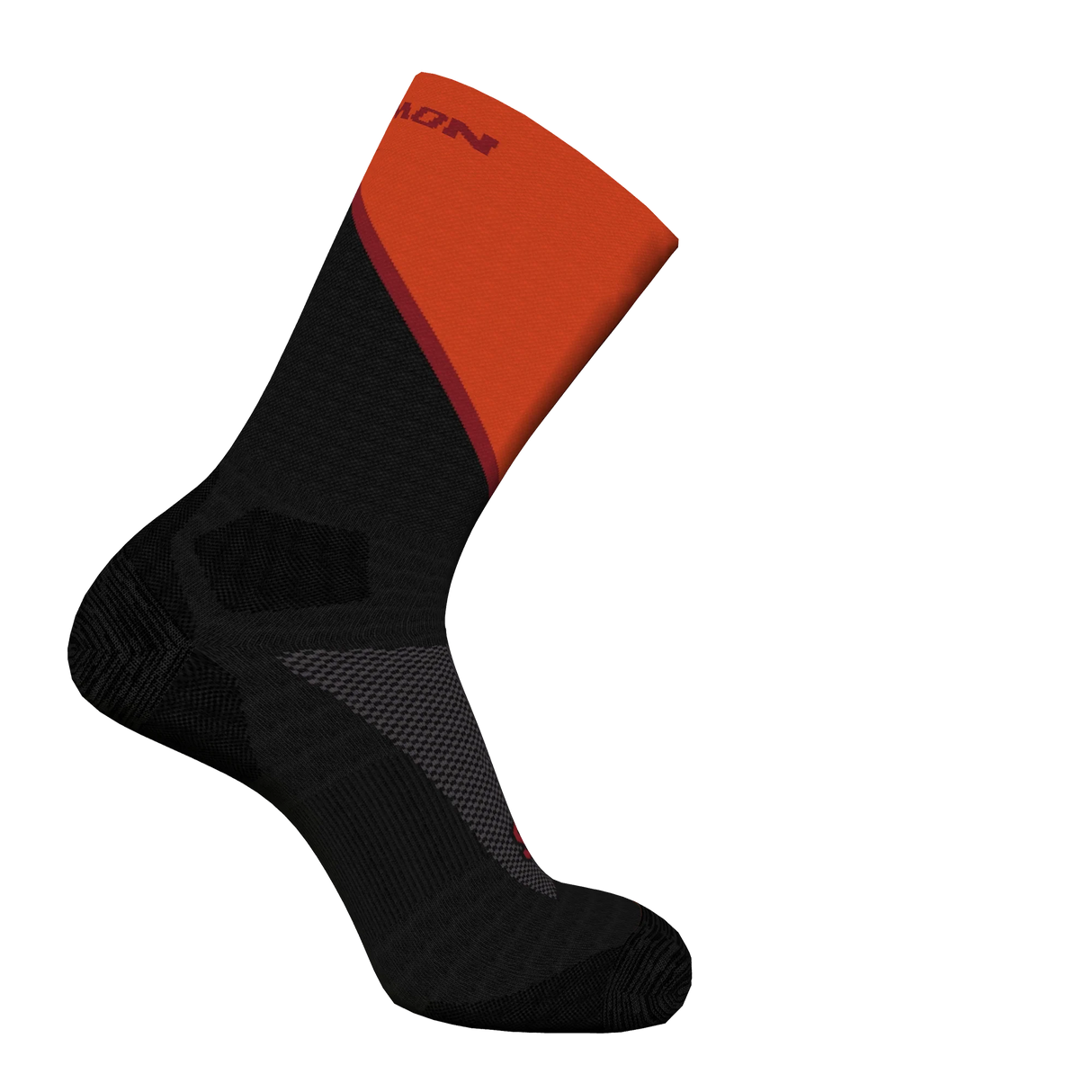 Salomon Pulse Crew Socks (Unisex) - Black/Cherry Tomato/Fired Brick - Find Your Feet Australia Hobart Launceston Tasmania