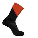 Salomon Pulse Crew Socks (Unisex) - Black/Cherry Tomato/Fired Brick - Find Your Feet Australia Hobart Launceston Tasmania