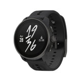 Black smartwatch with digital display on a white background - Suunto Race S Stainless Steel GPS Sports Watch - All Black