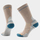 Pair of beige and blue socks on a light gray background - Smartwool Hike Full Cushion Crew Socks (Women's) - Fossil