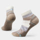 Pair of brown and white striped socks on a white background - Smartwool Hike Margarita Light Cushion Ankle Socks (Women's) - Natural
