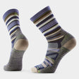 Pair of striped socks with a geometric pattern on a white background - Smartwool Hike Panorama Light Cushion Crew Socks (Unisex) - Nightfall Blue