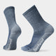 Pair of gray socks on a light gray background - Smartwool Hike Classic Edition Light Cushion Crew Socks (Unisex) - Alpine Blue
