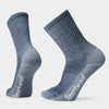 Pair of gray socks on a light gray background - Smartwool Hike Classic Edition Light Cushion Crew Socks (Unisex) - Alpine Blue