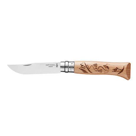 Opinel N°08 Limited Edition Engraved Handle Folding Knife - Alpine Adventures - Skiing - Find Your Feel Australia Hobart Launceston Tasmania