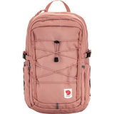 Pink backpack with a visible brand logo on a white background - Fjällräven Skule 20 Backpack - Dusty Rose