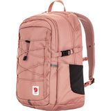 Pink backpack with a visible brand logo on a white background - Fjällräven Skule 20 Backpack - Dusty Rose