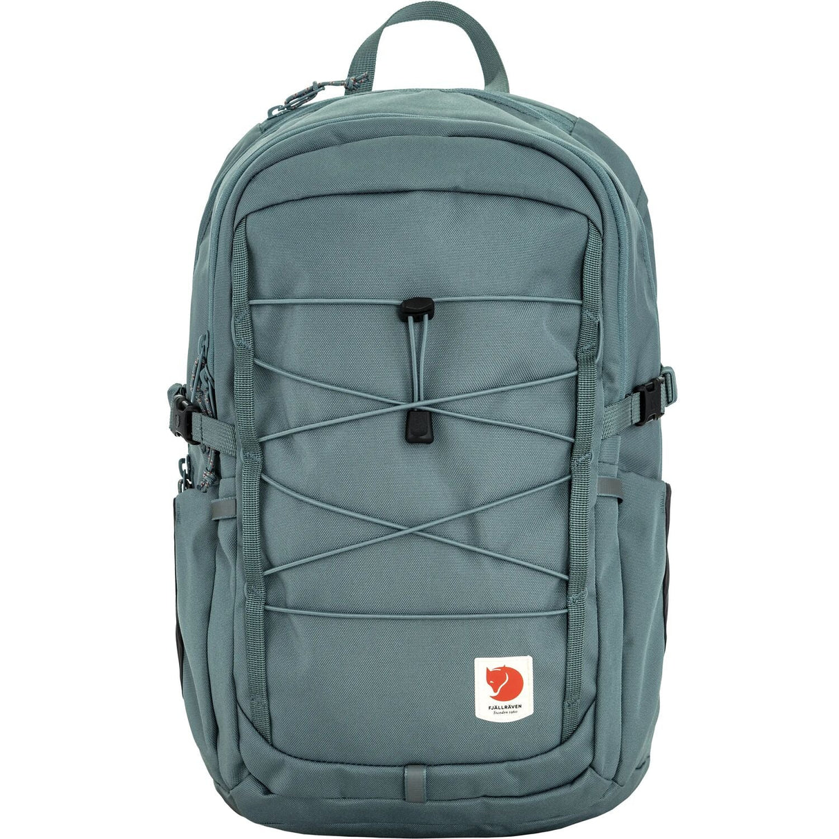 Teal backpack with a visible brand logo on a white background - Fjällräven Skule 20 Backpack - Nimbus Blue