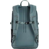 Back view of a teal backpack with straps on a white background - Fjällräven Skule 20 Backpack - Nimbus Blue