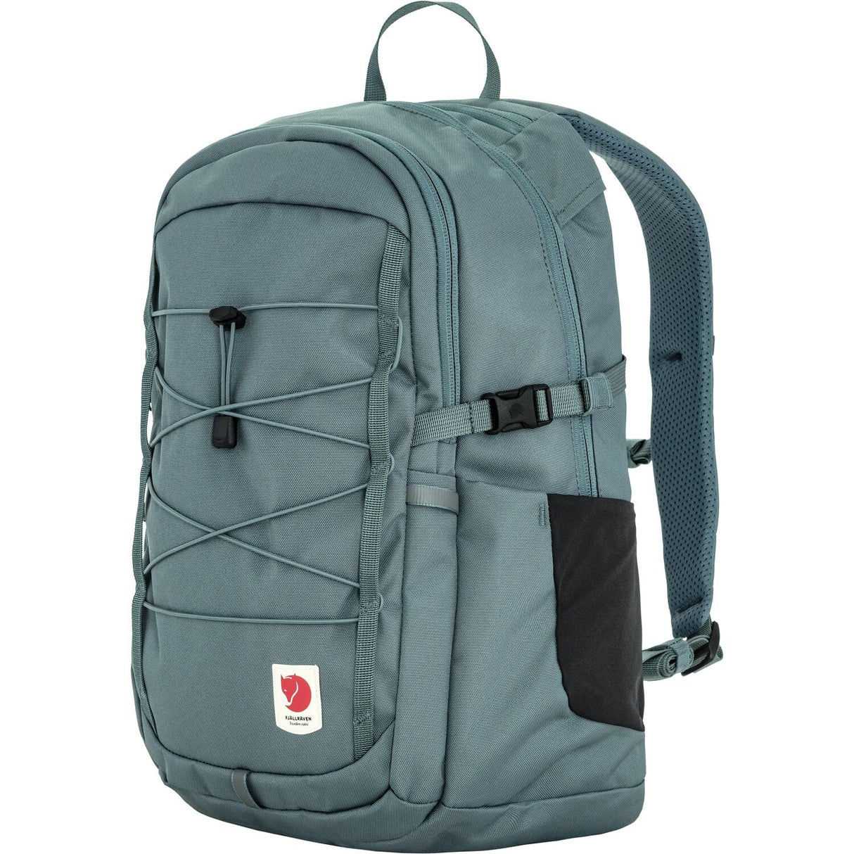 Teal backpack with a visible brand logo on a white background - Fjällräven Skule 20 Backpack - Nimbus Blue