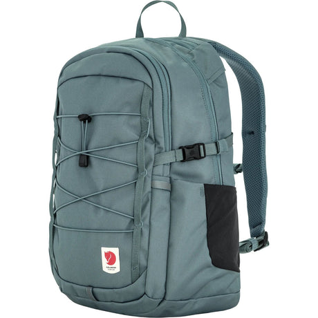 Teal backpack with a visible brand logo on a white background - Fjällräven Skule 20 Backpack - Nimbus Blue